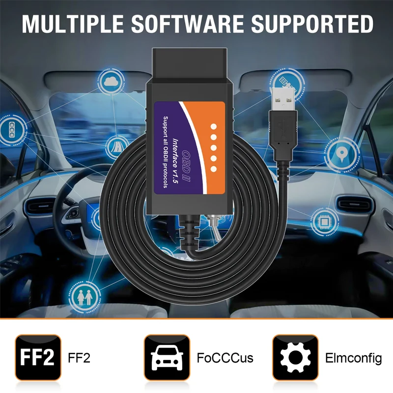 ELM327 FORscan Code Reader USB V1.5 Switch with PIC18F25K80 Chip HS/MS CAN OBD2 FORscan Diagnostic Scanner Tool For Ford