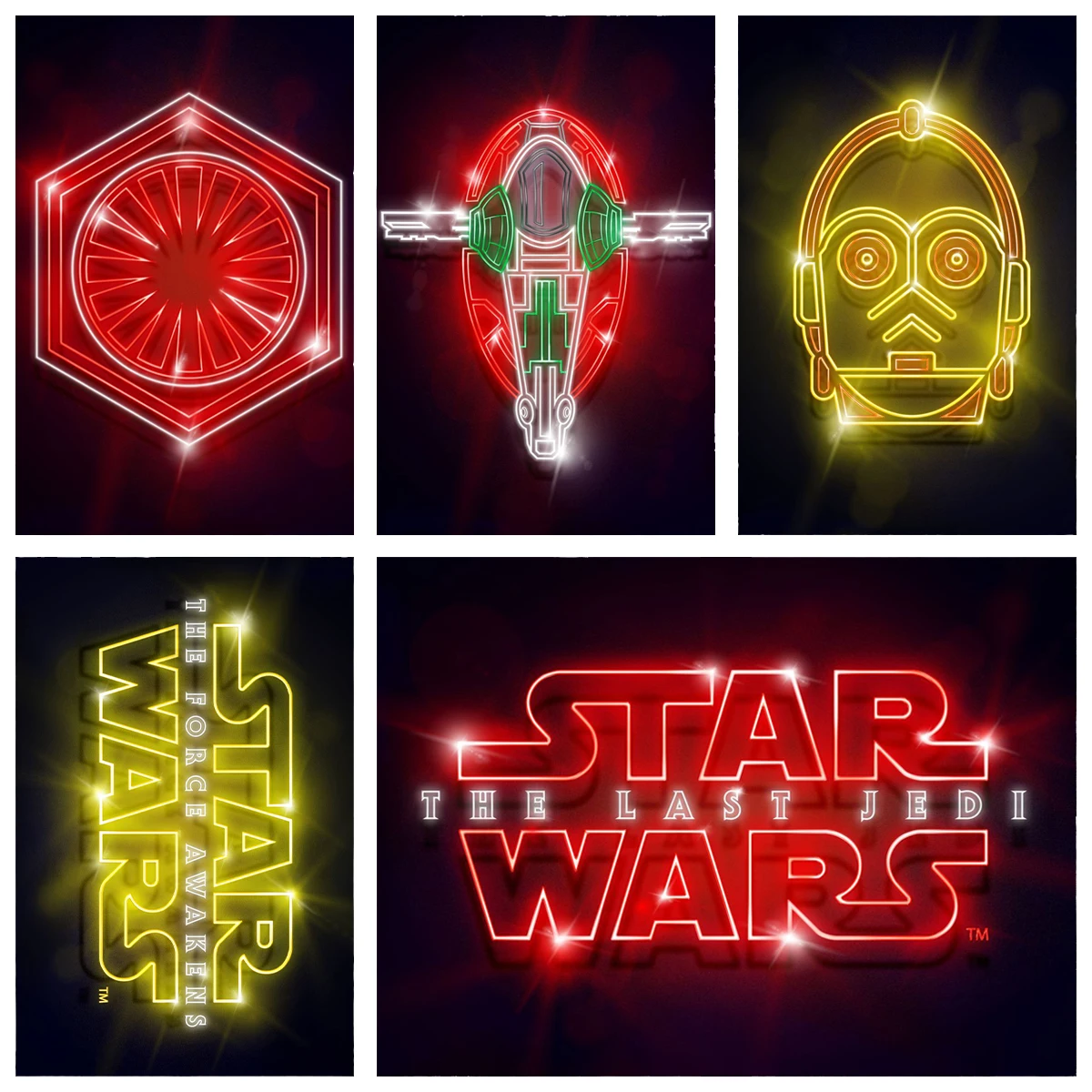 Disney Diamond Star Wars Neon Art Embroidery Cross Stitch 5D Diy Diamond Mosaic Living Room Decoration