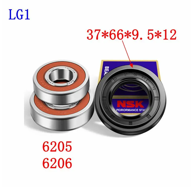 for LG drum washing machine Water seal（37*66*9.5*12）+bearings 2 PCs