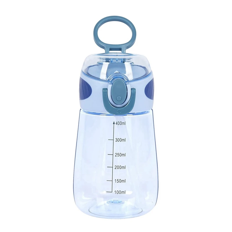 

400Ml Water Bottle With Straw Drinking Bottle For Toddlers With Handle Wide Mouth Leak-Proof Cute Straw Bottle