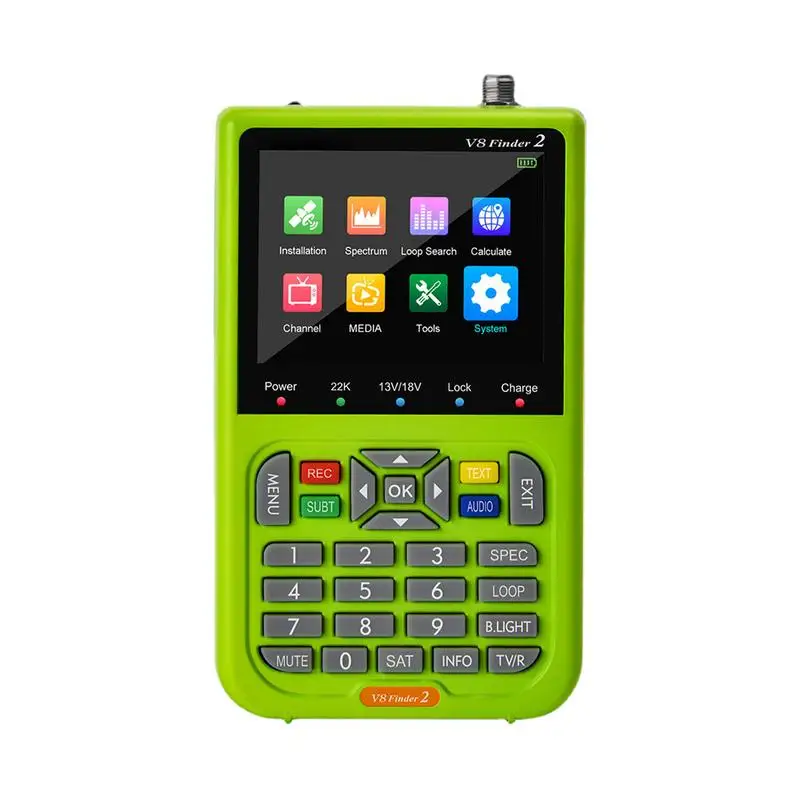 Satellite Finder Signal Meter Tv Dvbs2/S2X Ricevitore Sat Detector Hd 1080P Free To Air Fta Lcd Batteria Integrata Da 5000Mah