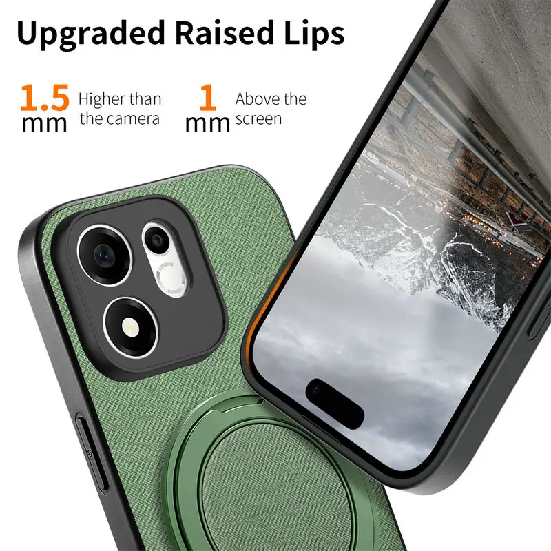 Leather Back Case with Ring Stand