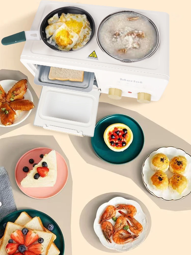 Multifunctional 4-in-1 Breakfast Machine Household Mini Electric Oven Sandwich Machine Omelette Frying Pan Hot Pot Boiler 6