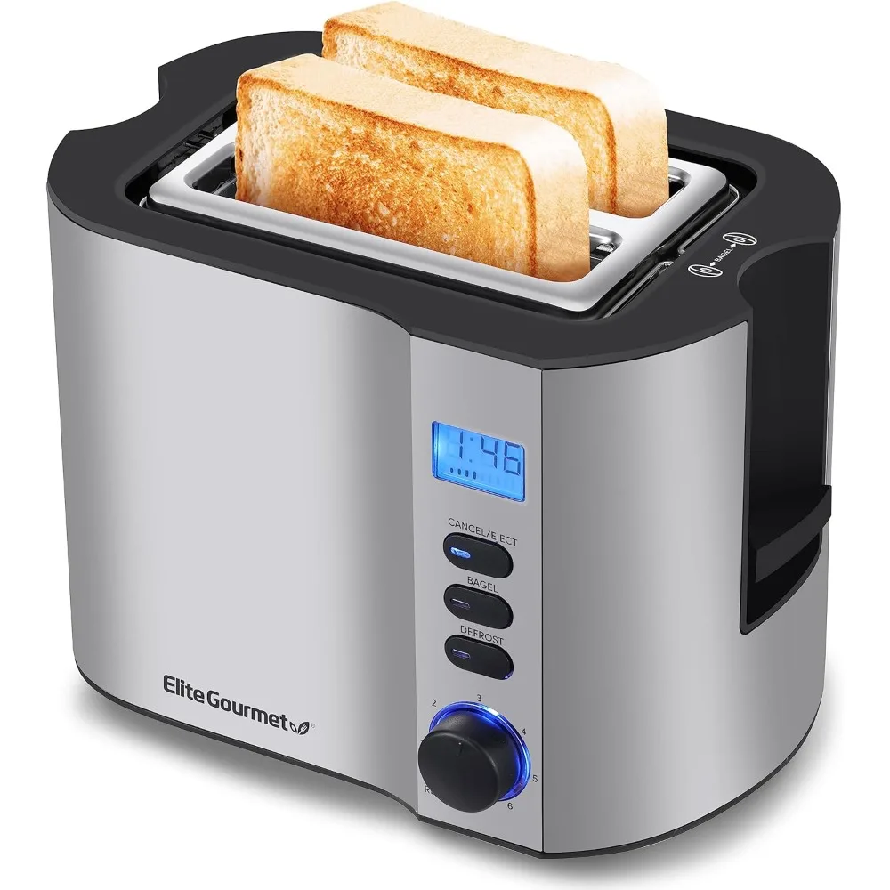 

Extra Wide Slot 2-Slice Toaster, Bagel Function Reheat, Defrost, & Cancel Functions, Built-in Warming Rack, Countdown Timer