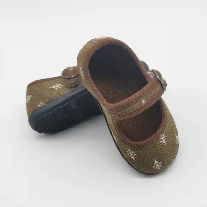 Kids Shoes Corduroy Floral Canvas for Girls