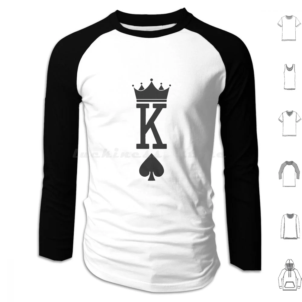 King Of Spades Felpa Con Cappuccio In Cotone Manica Lunga King Of Spades King Poker Hearts Royal Playing Couple Matching Casino