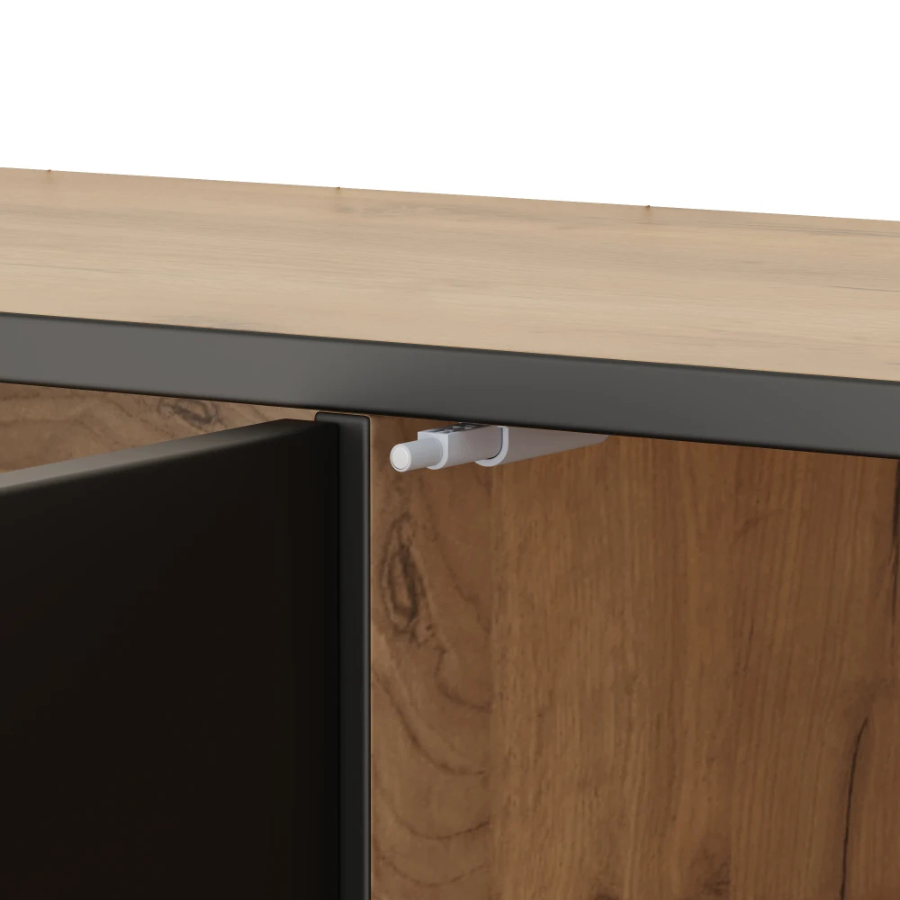 160 x 36,5 x 45 cm TV-Schrank mit 4 Fächern und 7 Stützbeinen, modernes minimalistisches Design, TV-Ständer, geeignet für 65-Zoll-Fernseher – Detail 25