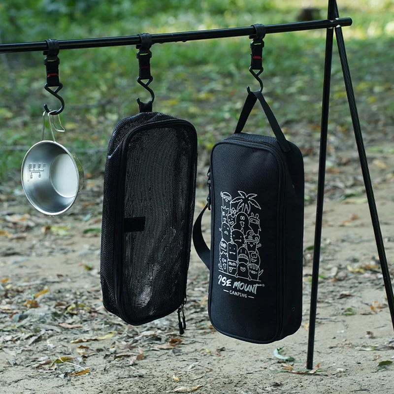 Outdoor Kitchenware Storage Bag, With Removable Drain Net Liner, Camping Tableware Storage Bag