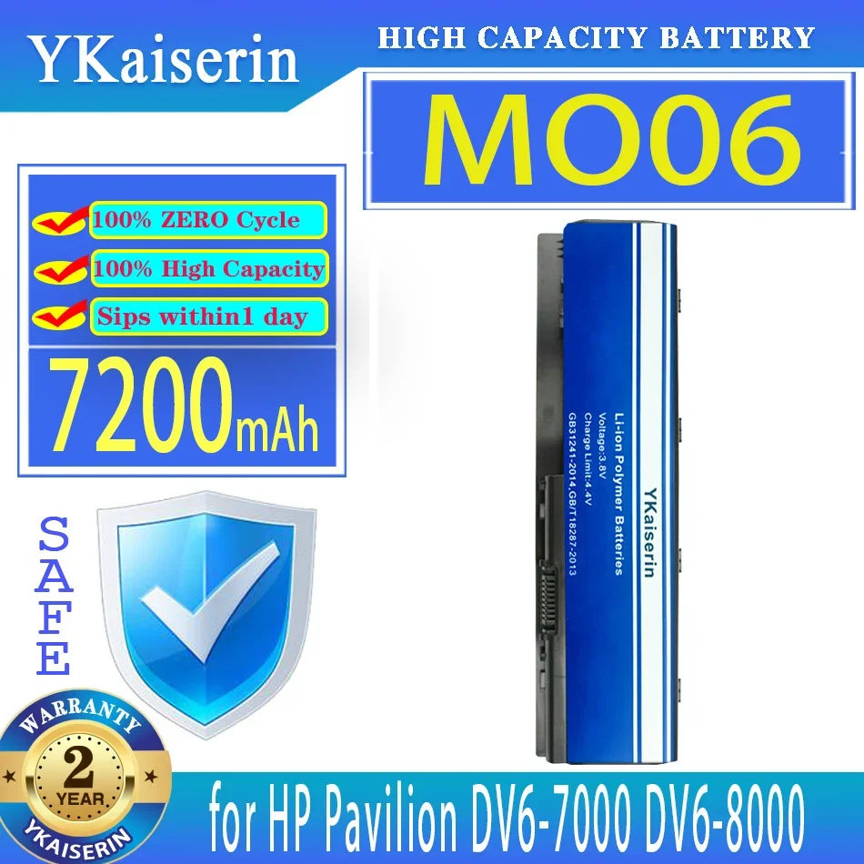 

YKaiserin 7200mAh Battery for HP Pavilion DV6-7000 DV6-8000 DV7-7000 672326-421 672412-001 HSTNN-LB3P HSTNN-YB3N MO06 MO09