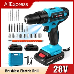 28V Cordless Screwdriver High power Rechargeable Electric Drill Lithium Battery 1350rpm Speed Multifunctional Impact Drill