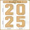 Fillable Number Charcuterie Tray Wooden Food Tray 2025 Number Set Grad Decorations Snack Trays Graduation Party Supplies Cake 6