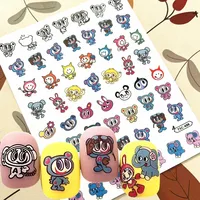 Newest Blue Anime Design 3D Self Adhesive Decal Sllider DIY Decorations Tips Nail Sticker TSC 498 1