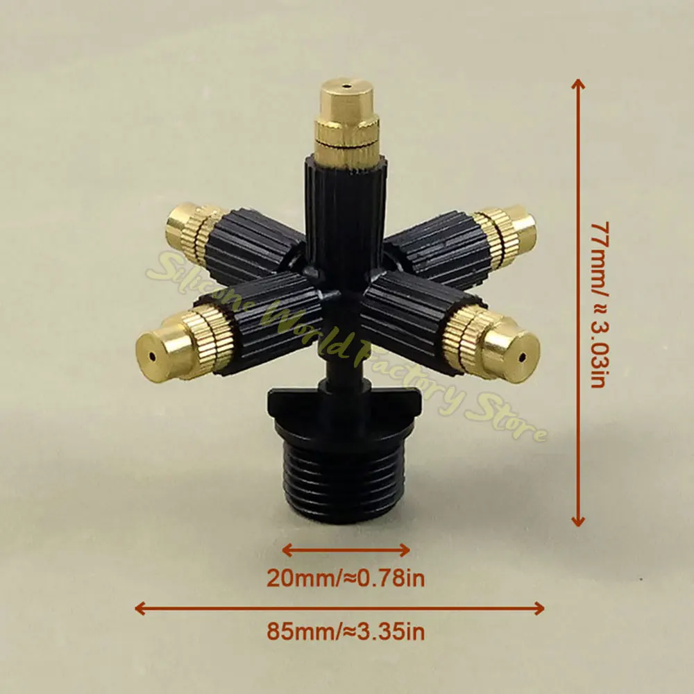 Silicone World 5-Way Adjustable Horticultural Atomizing Nozzle Kit Garden Greenhouse Plant Irrigation Tools Automatic Sprinkler