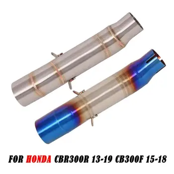 Exhaust Mid Link Pipe FOR HONDA CBR300R 2013-2019 CB300F 2015-18 Motorcycle Muffler Connector Tube Escape Slip On Modified Steel