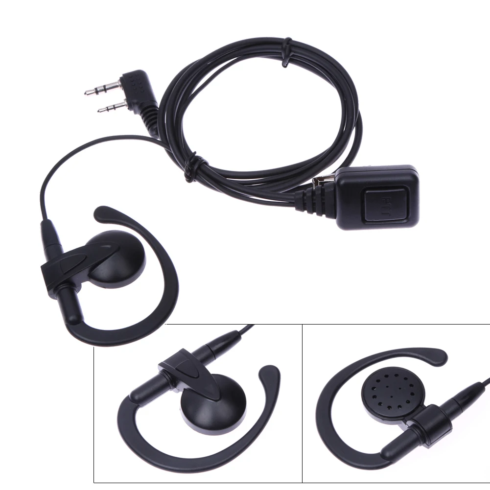2 Pin Walkie Talkie Headset Multifunctional Walkie Talkie Earpiece Headset Accessories for Baofeng Kenwood Puxing Wouxun Radio