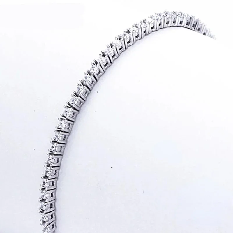 순수  주얼리 18CM 테니스 팔찌 2mm 지르코니아 기념일 선물 진짜  팔찌 팔찌