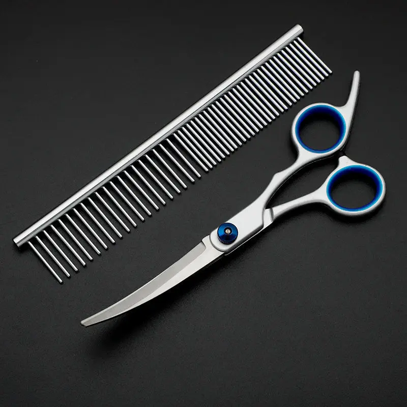 Professional Dog Grooming Scissors with Safety Round Tips Heavy Duty Titanium Stainless Steel Up-Curved Pet Grooming Scissors dog grooming scissors dog grooming scissors kit