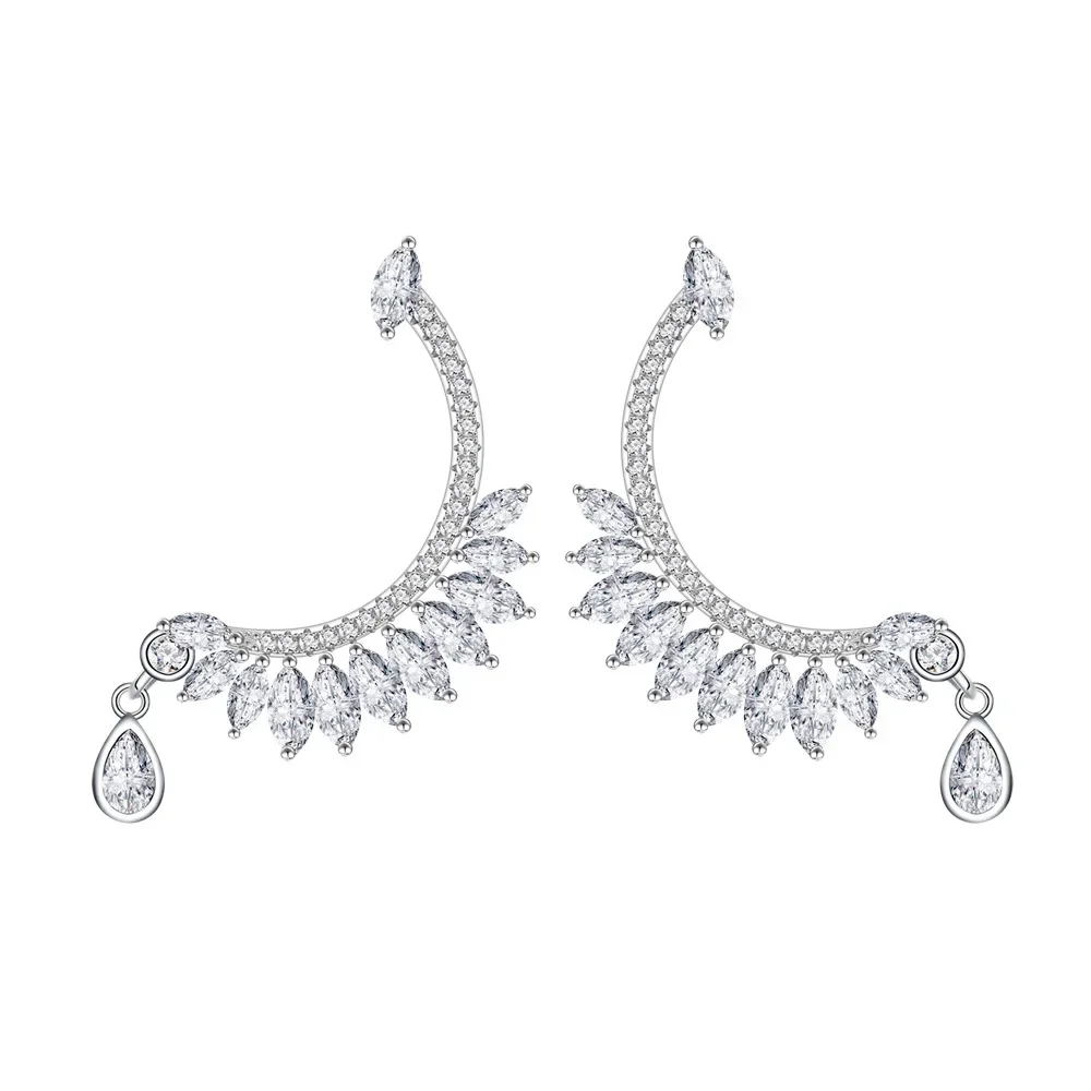 

Серьги-гвоздики из серебра пробы, с перьями