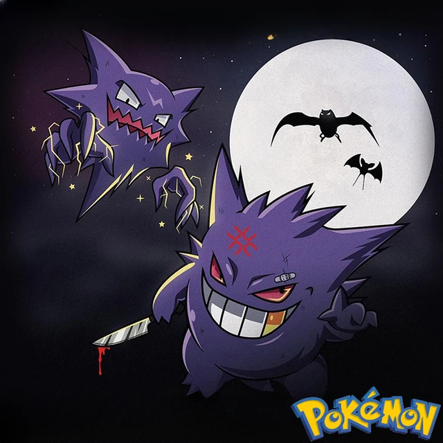 Pokemon Evil Gengar Smiling Face Reflective Decorative StickersHorror  Expression Stickers on Car RearWindshield Waterproof Funny