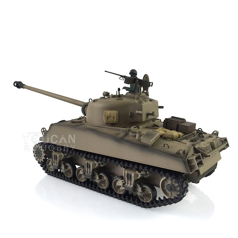 HENG LONG 1/16 7.0 Upgraded M4A3 Sherman RC Tank 3898 Barrel Recoil 360° Turret Gifts For Boys Adults Toys TH19786-SMT4 3