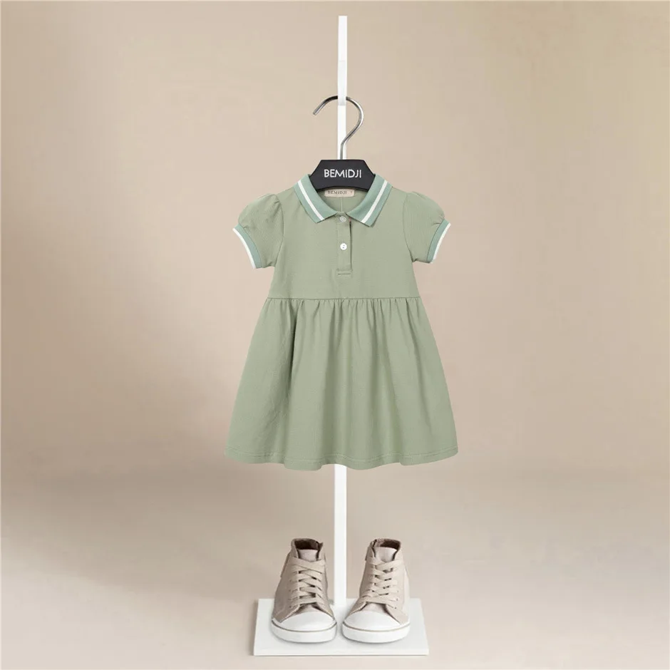 

Dress Summer Turn-Down Collar Kids Clothes Fashion toddler Baby Girls Clothing Summer Dress Girl tennis soprt polo dress