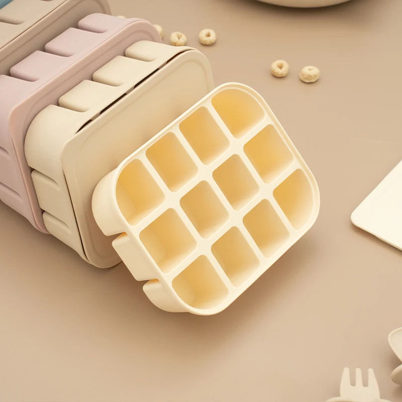 Baby Silicone Food Storage Containers BPA Free Leak-Proof Safe Snack Box for Toddlers Reusable Square Freezer Tray Mold with Lid
