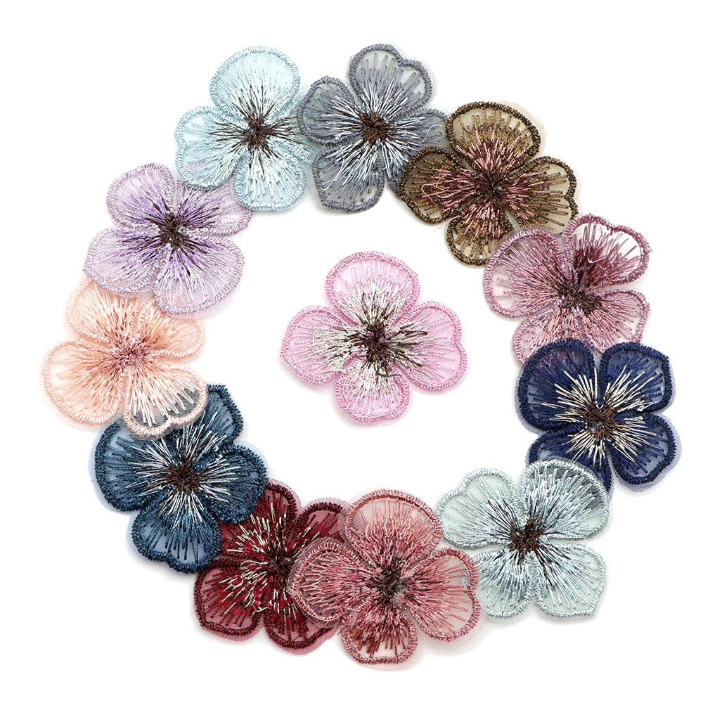 10 Pcs Butterfly Flower Non-woven Patch Hair Accessories Headdress Headband Decoration DIY Hair Bow