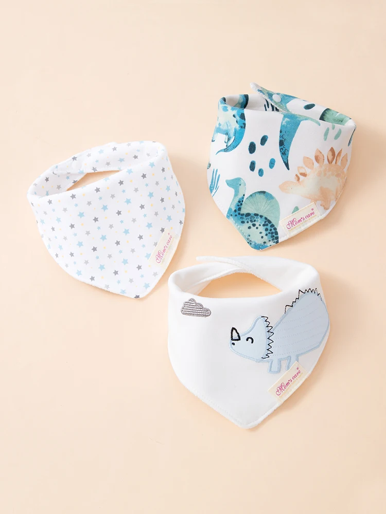 3pcs תינוק האכלה bib עשוי כותנה פי מגבת מים כפולה, רך מתכווננת גודל sccsofs 0-3 y