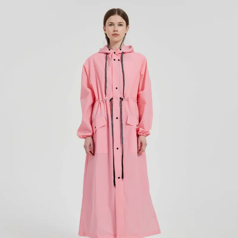 フード付きロングコート レインポンチョ アウトドア ハイキング キャンプ 釣り ファッショナブル 取り外し可能なフード付きロングレインコート 男女兼用 | アウトドア
