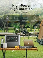 Portable Power Station 2400W 2048Wh App Control LFP Solar Generator, Fast Charging in 1.5 Hr,Solar Powered Generator 2