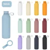 1pc 500ml/17oz 304 Stainless Steel Insulation Cup With Narrow Mouth, Portable Leakproof Sports Water Bottle With Handle Ring