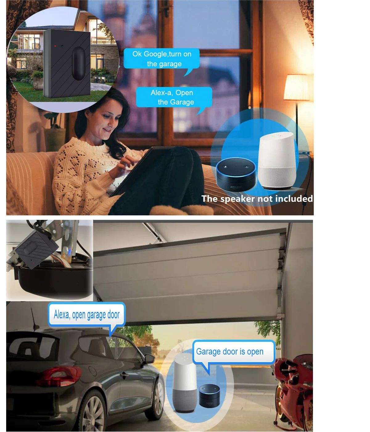 Tuya Smart WiFi Garage Door Opener Remote Tuya Smart Life App Control Work with