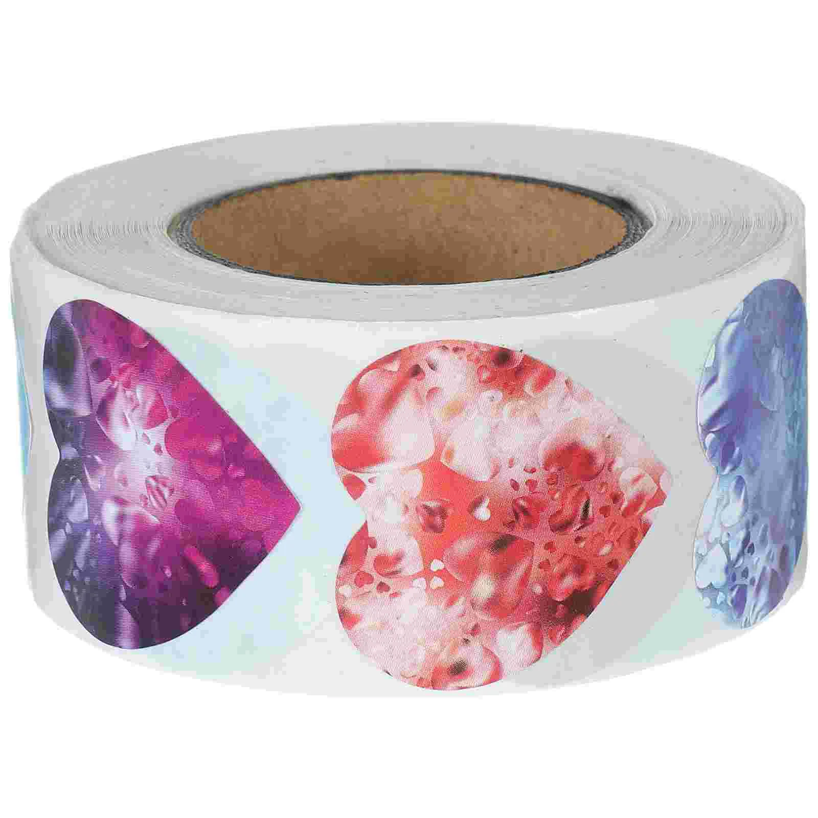 

Valentines Day Stickers Decor Sealing Envelopes Labels Coated Paper Heart Adhesive