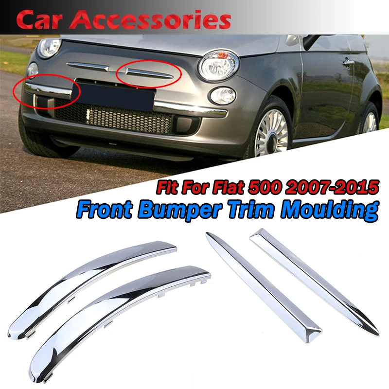 

Rhyming Car Front Bumper Upper Lower Trim Moulding Chrome Plating Silver Strip Fit For Fiat 500 2007-2015 735455056 735455057