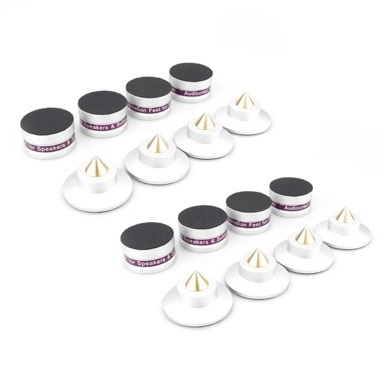 8PCS Aluminium Alloy Shockproof Spike+Pad Isolation Stand Hifi