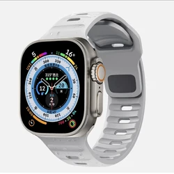 Soft Silicone Sport Band for Smartwatches - Unisex Fitness Accessory (Grey)