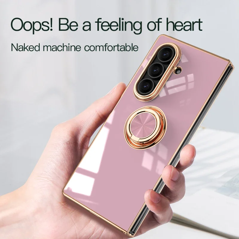 360°Ring Holder Kickstand Electroplating Shockproof Phone Case for Samsung Galaxy Z Fold 7 6 5 4 Fold7 Fold6 Fold5 Fold4 5G | Gaffar India