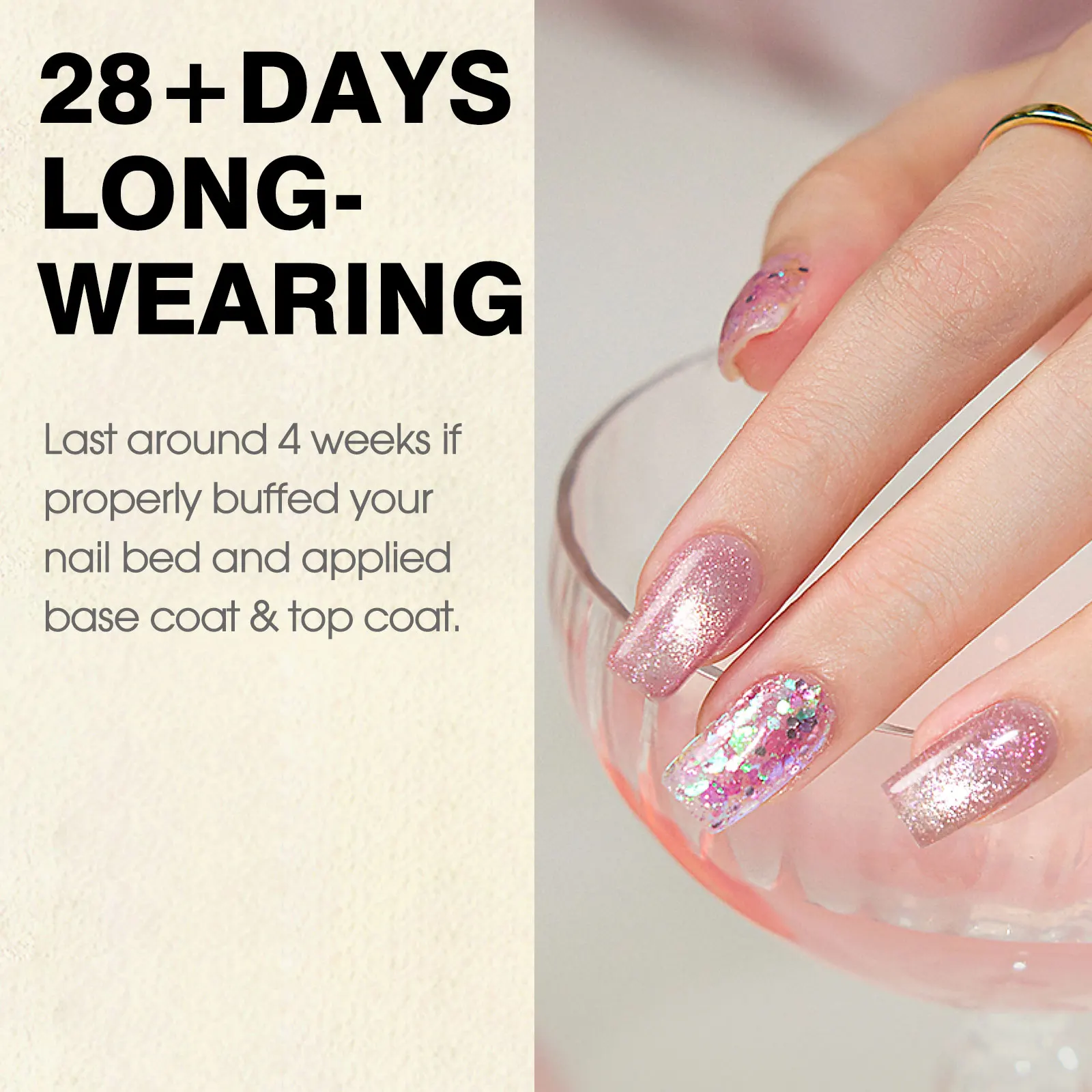 CANNI Super Glossy Glitter Cat Eye Nail Gel Polish - Hema Free Diamond Top Coat, Semi-Permanent UV LED Varnish