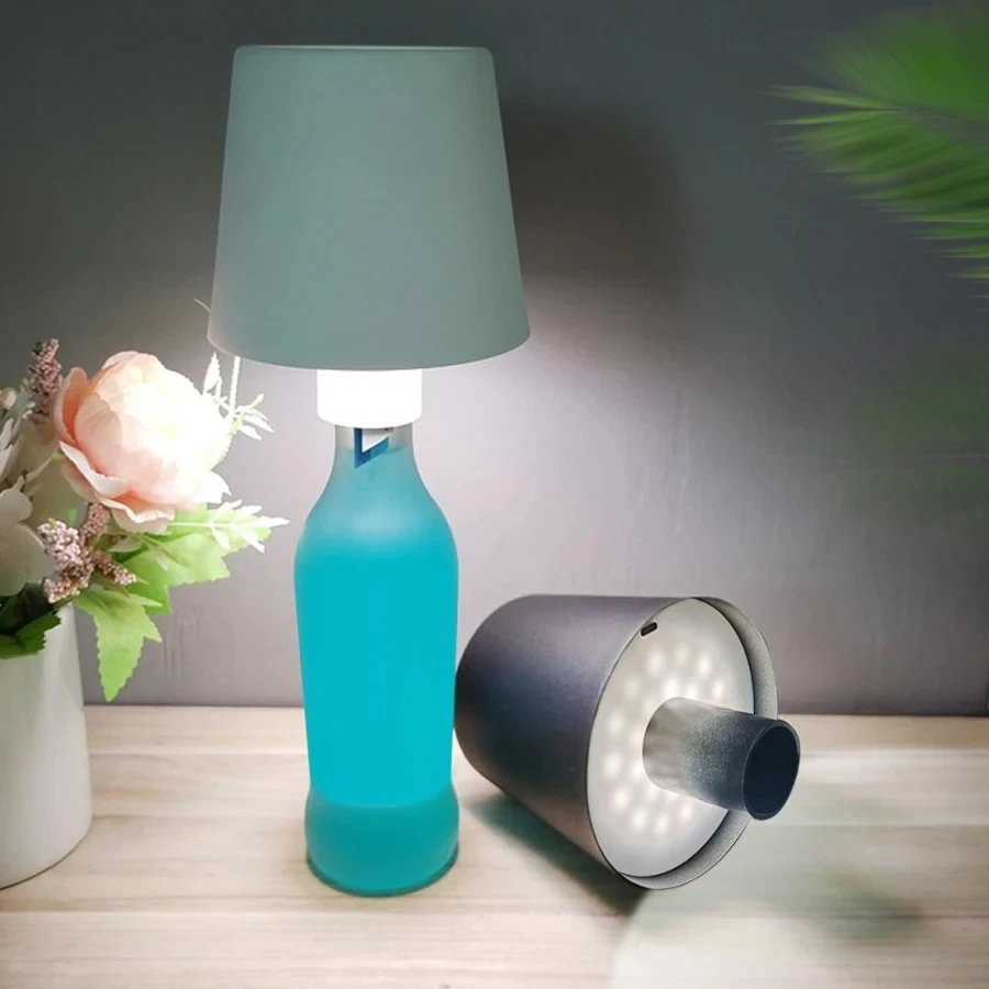 1pc LED Wine Bottle Lamp Portable Table Lamp Bottle Headlight Cordless Night Light Desk For Outdoor Restaurant Bedroom Bar table lamp,led night lamp,bottle lamp