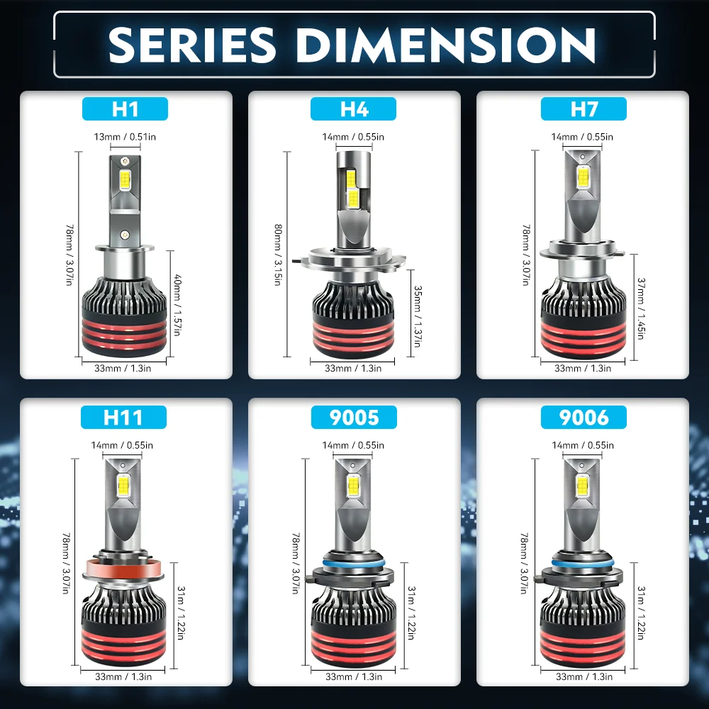 140W 16000LM H7 LED Canbus Car Headlights Bulbs 6000K H4 H1 H3 HB3 HB4 9005 9006 H11 9012 LED Turbo 12V 24V