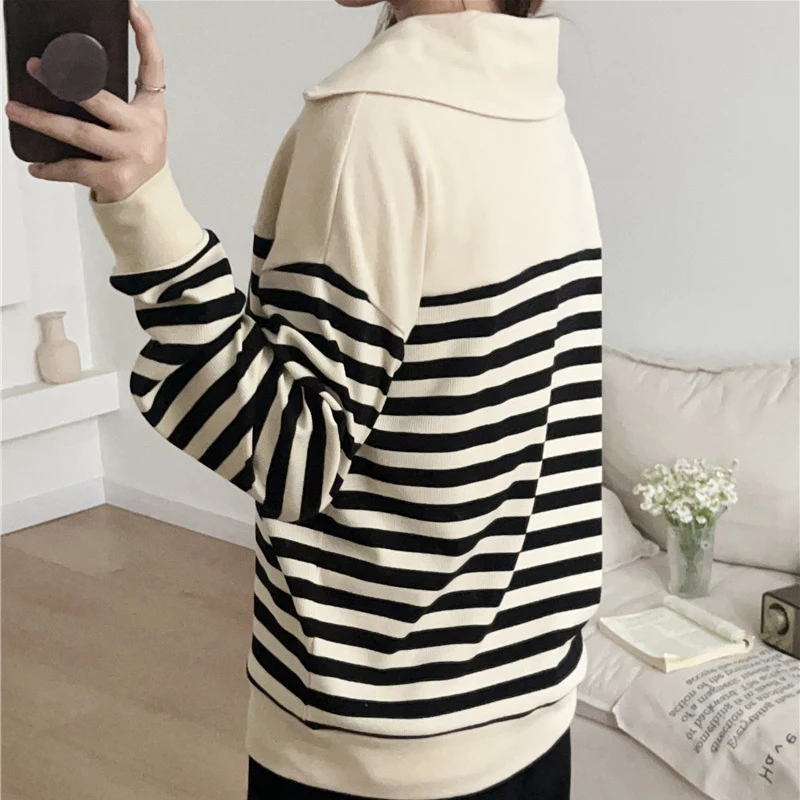 Spring Autumn Breastfeeding Blouses Clothes For Pregnant Women Cotton Stripe Long Sleeve Maternity Clothing Nursing Clothes