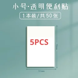 Clear Sticky Note Set - 50 Pcs of Transparent Bookmarks & Stickers (Samll 5pcs)