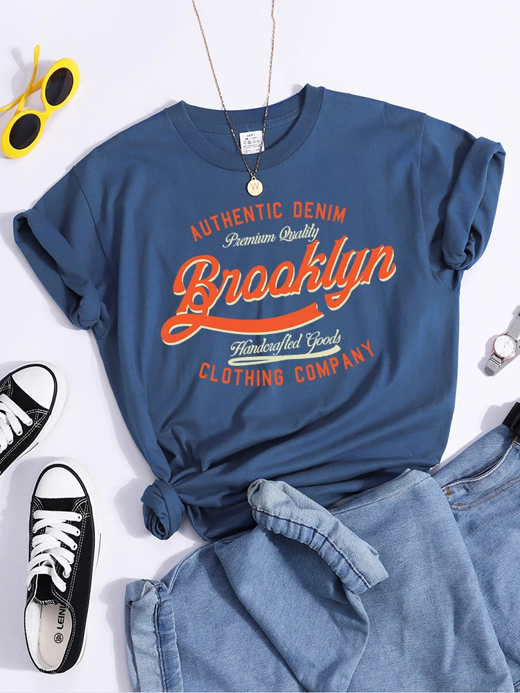 

Letter, Brooklyn, New York City, Usa T-Shirt Original Street Tshirts Harajuku Trend Tshirt Niche Design Individual Women Tshirt