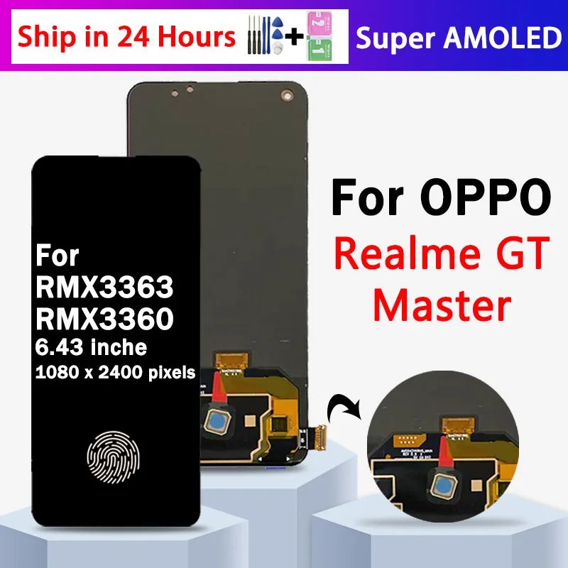 DISPLAY OLED FRAME PER OPPO REALME GT MASTER RMX3363 RMX3360 TOUCH Vetro Schermo - Foto 4