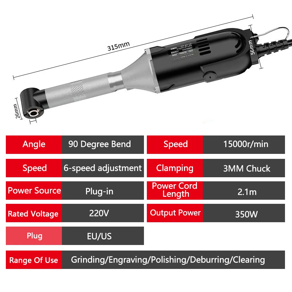 90 Degree Electric Straight Grinder Multifunction Electric Elbow Grinding Machine Engraving Polisher Ceramic Tile Cleaning Tools cordless angle grinder