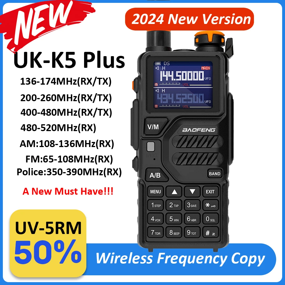 baofeng-uv-k5-plus-walkie-talkies-long-range-wireless-set-am-fm-two-way-radio-full-band-lcd-frequency-copy-noaa-noise-reduce