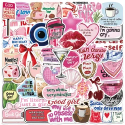 50PCS Pink Inspirational Girl Sticker Set - Creative Décor for Phone Cases, Water Bottles, Laptops, and Luggage (50PCS)