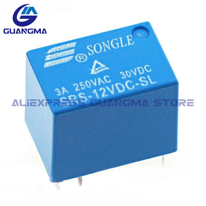 4x Exchange-3A 12VDC SRS-12VDC-SL PCB Relays – For Your Electronics Projects