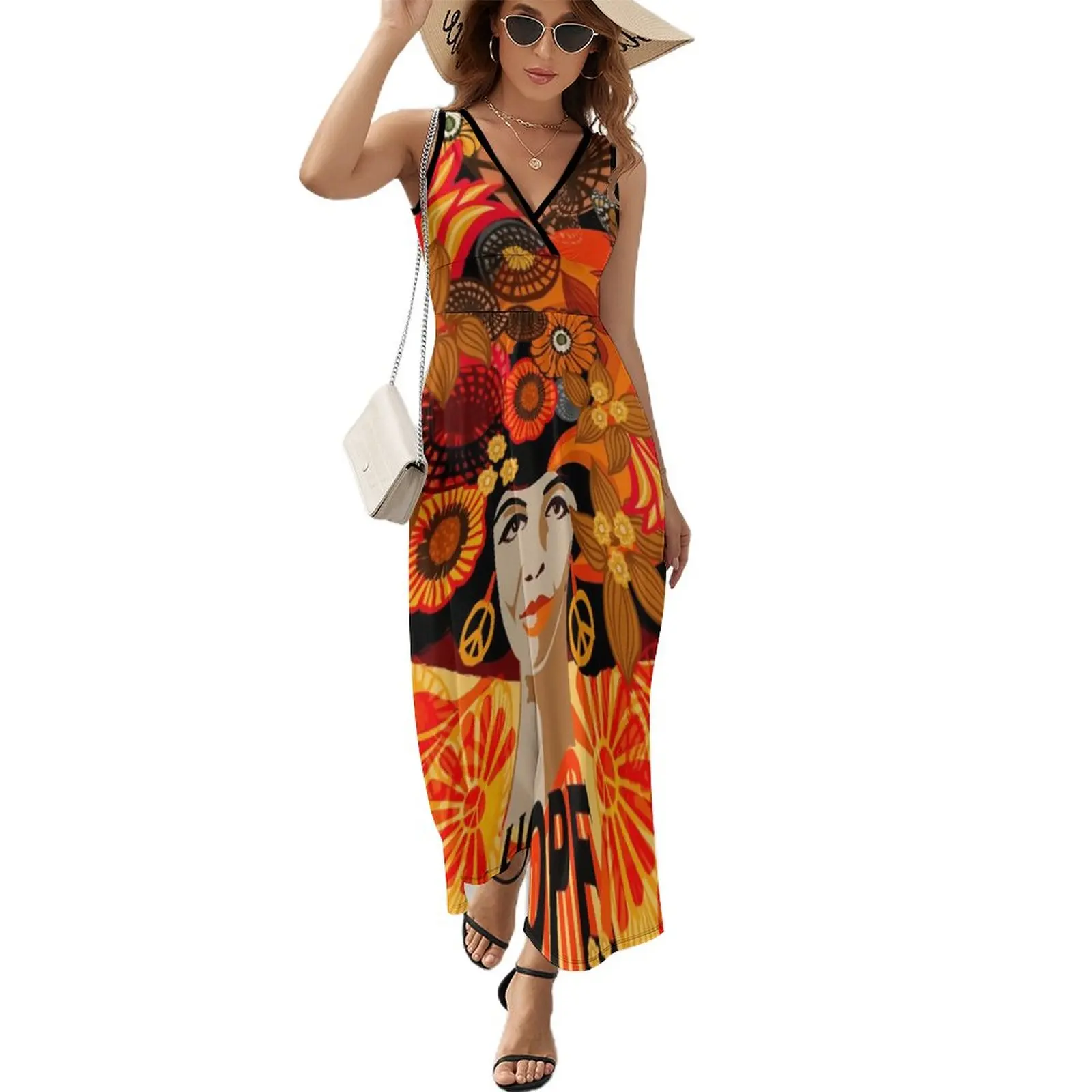 

Equality, Angela Davis Hope retro 70s Sleeveless Dress Women's dresses women evening dress