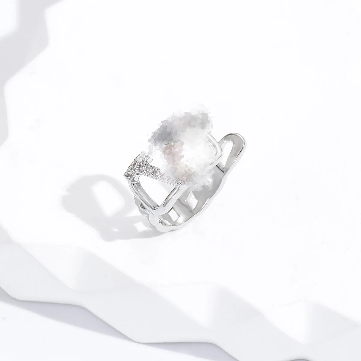YCP  new simple micro inlaid zircon V letter ear bone clip without ear hole temperament ear clip 4